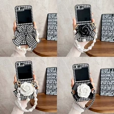 For Samsung Galaxy Z Flip 5/4/3 5G Luxury Hand Bag Case with Elegant Ribbon Grip