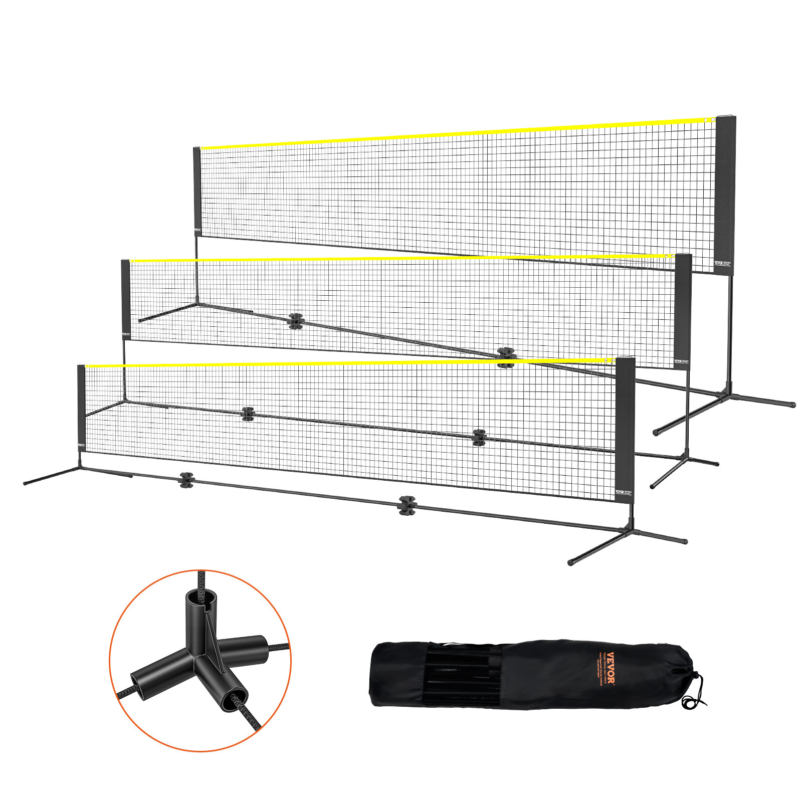 Filet de badminton portable 5m10 VEVOR réglable pour tennis et volley