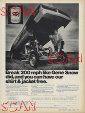 1969 Amalie Racing Oil Magazine Ad Gene Snow 69 Charger Funny Car Rambunctious