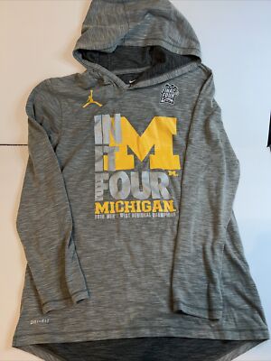Mens Jordan Michigan Wolverines Final 4 Tshirt Hoodie size S