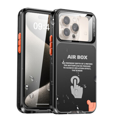 For iPhone 16 Plus 15 Pro Max Waterproof Case Shockproof Diving Self Check Cover