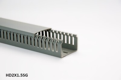 1 New 2''x1.5''x2m Narrow Finger Open Slot Wire Cable Raceway Duct Cover,PVC,Gray