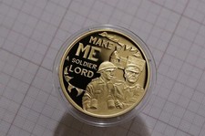 🧭 🇯🇪 JERSEY ISLAND 50 PENCE GOLD PLATED 2014 MAKE ME A SOLDIER B78 WX15