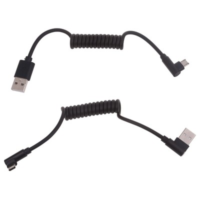60W Fast Charging Cable Spring Coiled USB A to Micro USB Cord 480Mbps Data Cord