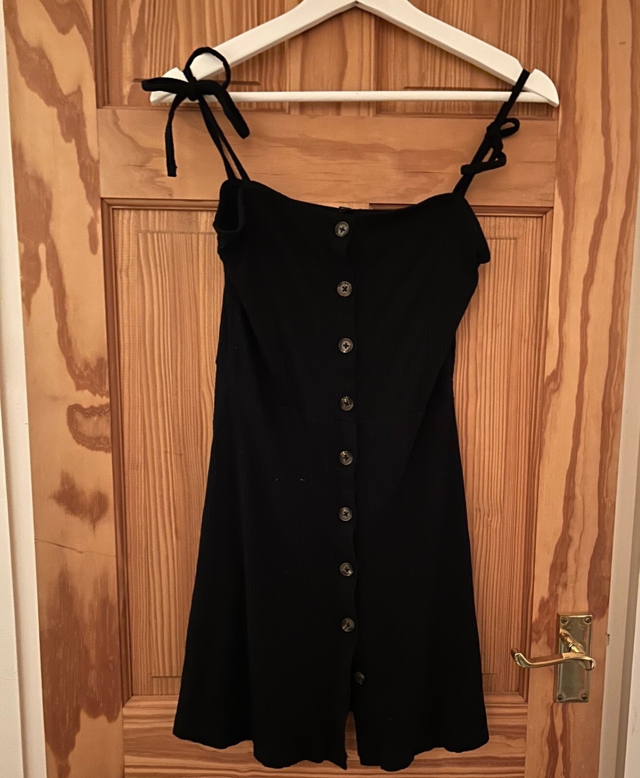 Black Button up Dress with Bow Sleeve Detail Size 8 eBay