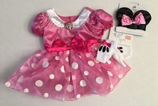 NWT Disney Store Pink Minnie Mouse 12-18 Months Costume Dress Ears Headband Set