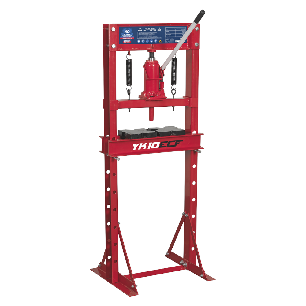 Hydraulic Press, 10 Tonne, Economy Floor Type, Workshop Garage, Sealey YK10ECF A