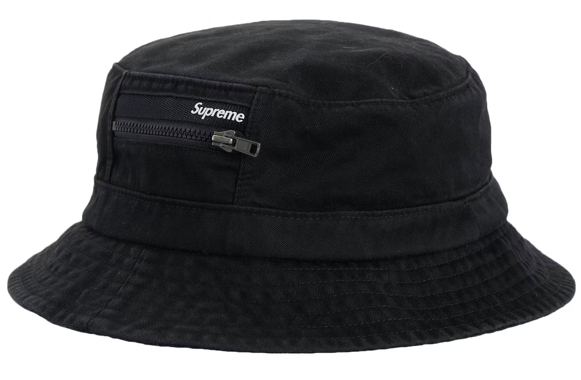 SUPREME 2022 SS ZIP POCKET CRUSHER HAT BLACK M/L OG ALL BRAND NEW
