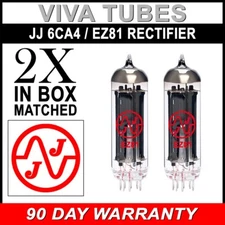 JJ Electronic Matched Pair (2) EZ81 / 6CA4 / 6CA4A Rectifier Vacuum Tubes New