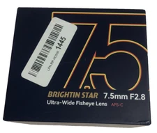 Brightin Star Fisheye Camera Lens 190* 7.5mm f/2.8 APS-C Lens E, M, FX, Z, M4/3