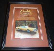 1975 Chrysler Cordoba 11x14 Framed Original Vintage Advertisement