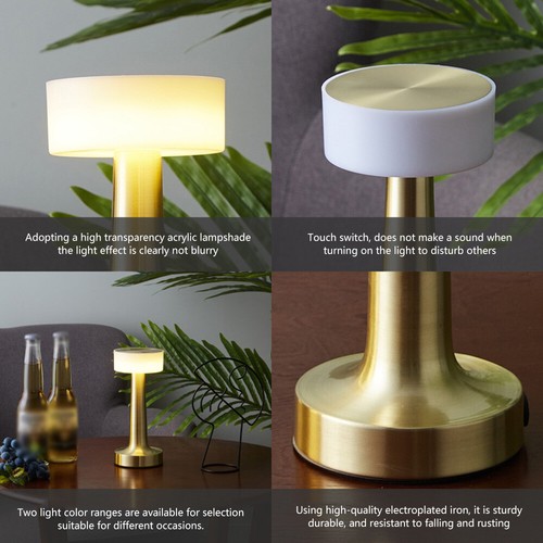 Cordless Bar Table Lamps Rechargeable Battery Restaurant Bedroom Light Fixtures - Picture 7 of 19
