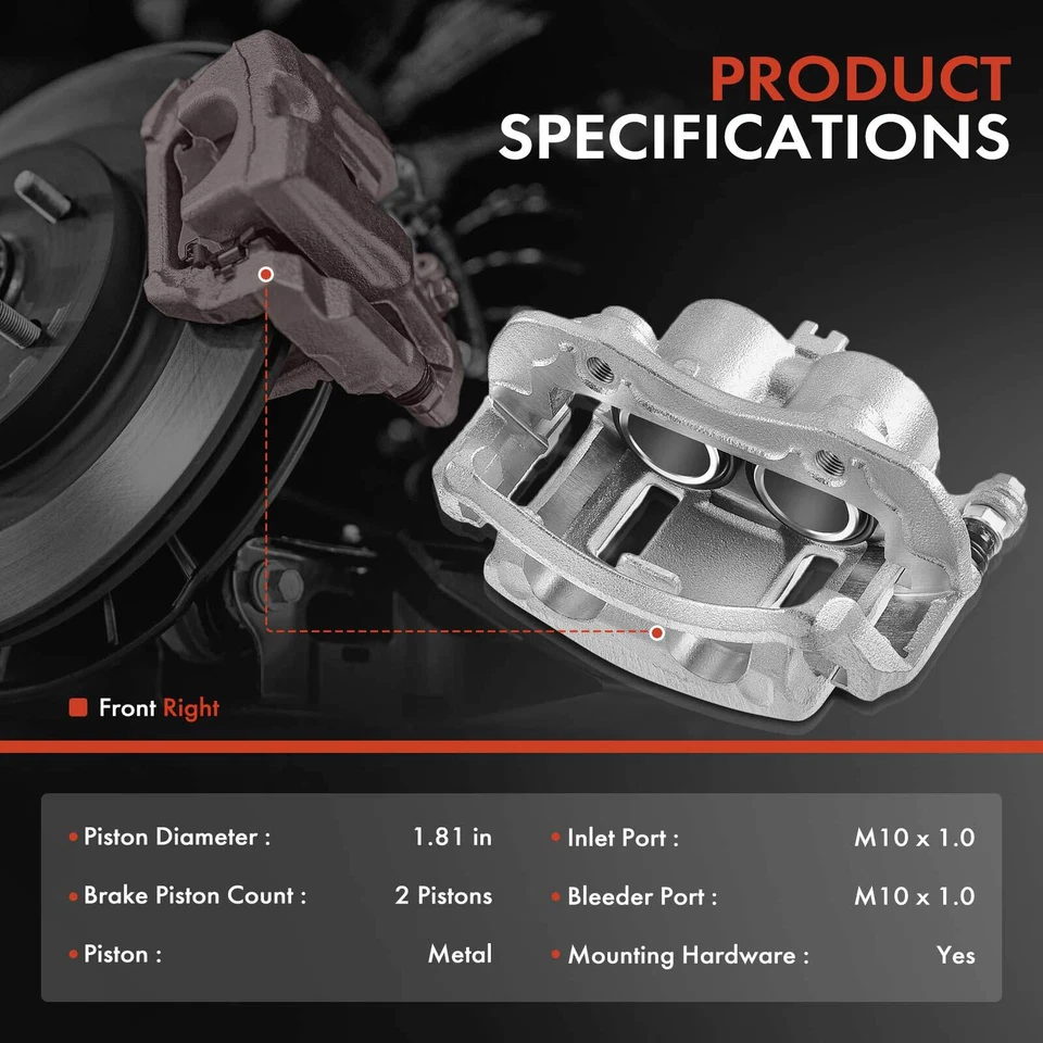 Pinza de freno de pasajero delantero con soporte para Nissan Xterra 2000-2004 Frontier Foto 2 de 4