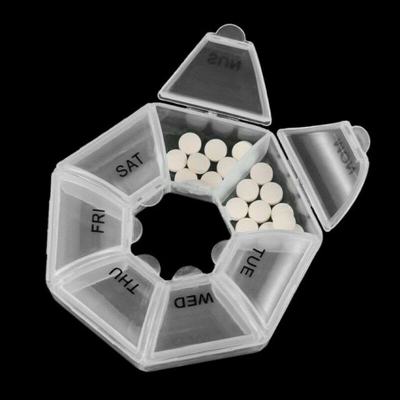 7 DAY PILL BOX MEDICINE TABLET DISPENSER ORGANISER STORAGE CASE WEEKLY