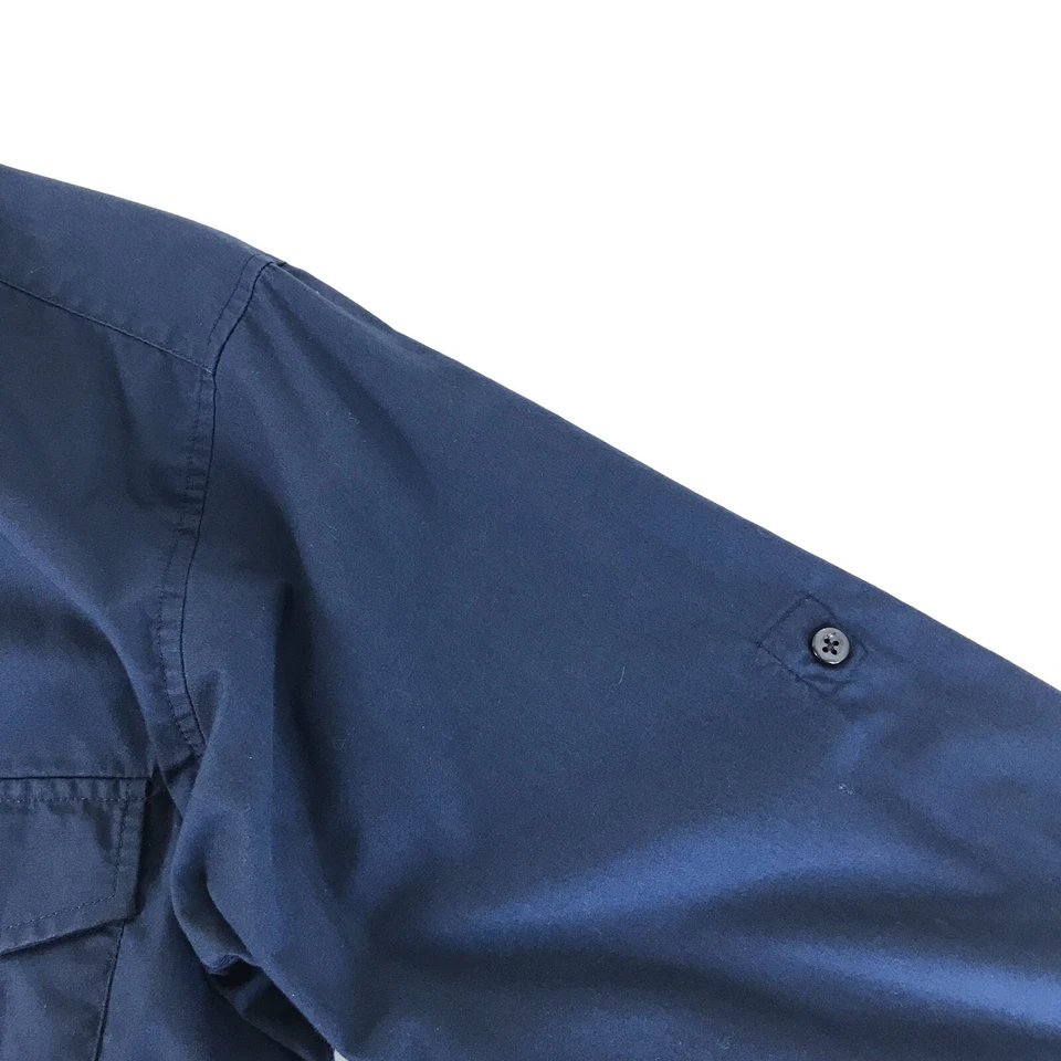 Airwalk Long Sleeve Button Up Shirt Men's Medium Blue Pockets Casual Roll Tabs - Image 4 of 4