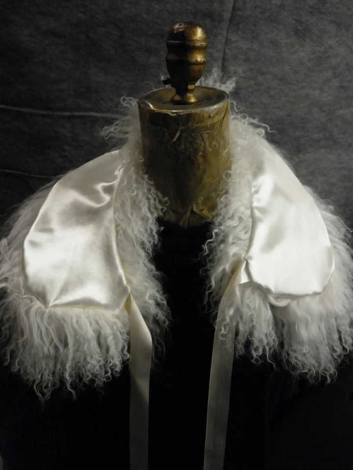 Collar de piel de cordero tibetano mongol natural real hecho en el desmontable  Foto 2 de 2