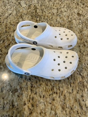 Crocs White Clogs Slip Ons Lightweight Comfortable Washable Size Women's 7