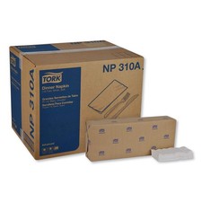 Tork White Dinner Napkin, Advanced, 1/8 Fold 2-ply, 15" x 16.25", 8 x 375 nap...