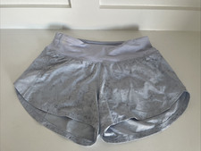 Lululemon Speed Up Mid Rise Short 4" Lined size 4 Gravel Dust Pastel Blue Purple
