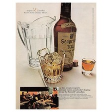 Seagram's V.O. Canadian Whisky Hitachi Stereo Vintage Magazine Print Ad 1969