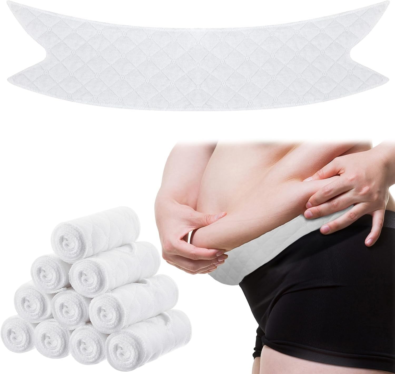 10 XX-Large White Cotton Under Belly Sweat Rash Tummy Liners