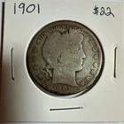 1901 Barber Half Dollar 50C Silver Business Strike Circulated US Coin