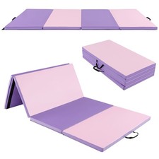 8' x 4' x 2" Folding Gymnastics Mat Tumbling Exercise PU Leather Cover for Yoga