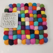 Trader Joe’s Handcrafted Multicolor Felted Wool Trivet 6.5in. x 6.5in - NWT