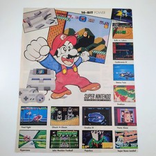 Nintendo Super Nintendo SNES 16-Bit Power Mario Games Print Ad 1991 Vintage