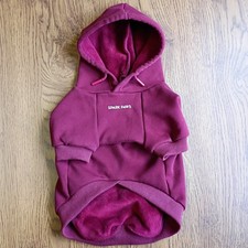 Spark Paws Burgundy Dog Hoodie Fleece Lined Pet Sweater Size XL