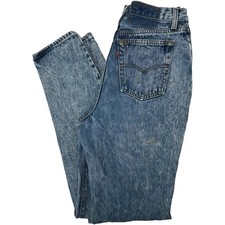 VTG 80s Women's Acid Wash Levi's 501 Button Fly Blue Denim Tapered Leg Jeans W27