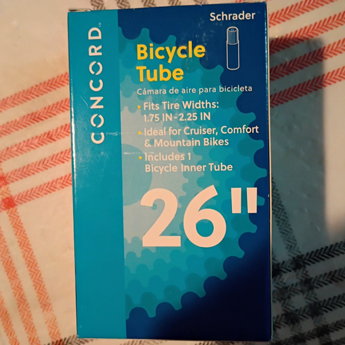 Concord 26″ Bicycle Tube: Fits Tire Width 1.75″ – 2.25″