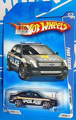 Hot Wheels 2009 HW City Works #109 Ford Fusion Police Black w/ PR5s - Image 1 of 2