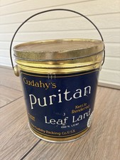 Old Vintage 1940s CUDAHY'S PURITAN LEAF LARD TIN CAN 2 POUND MADE IN THE USA