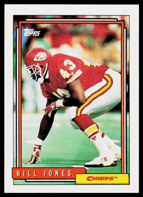 Bill Jones, 1992 Topps, #42, Kansas City Chiefs, RC