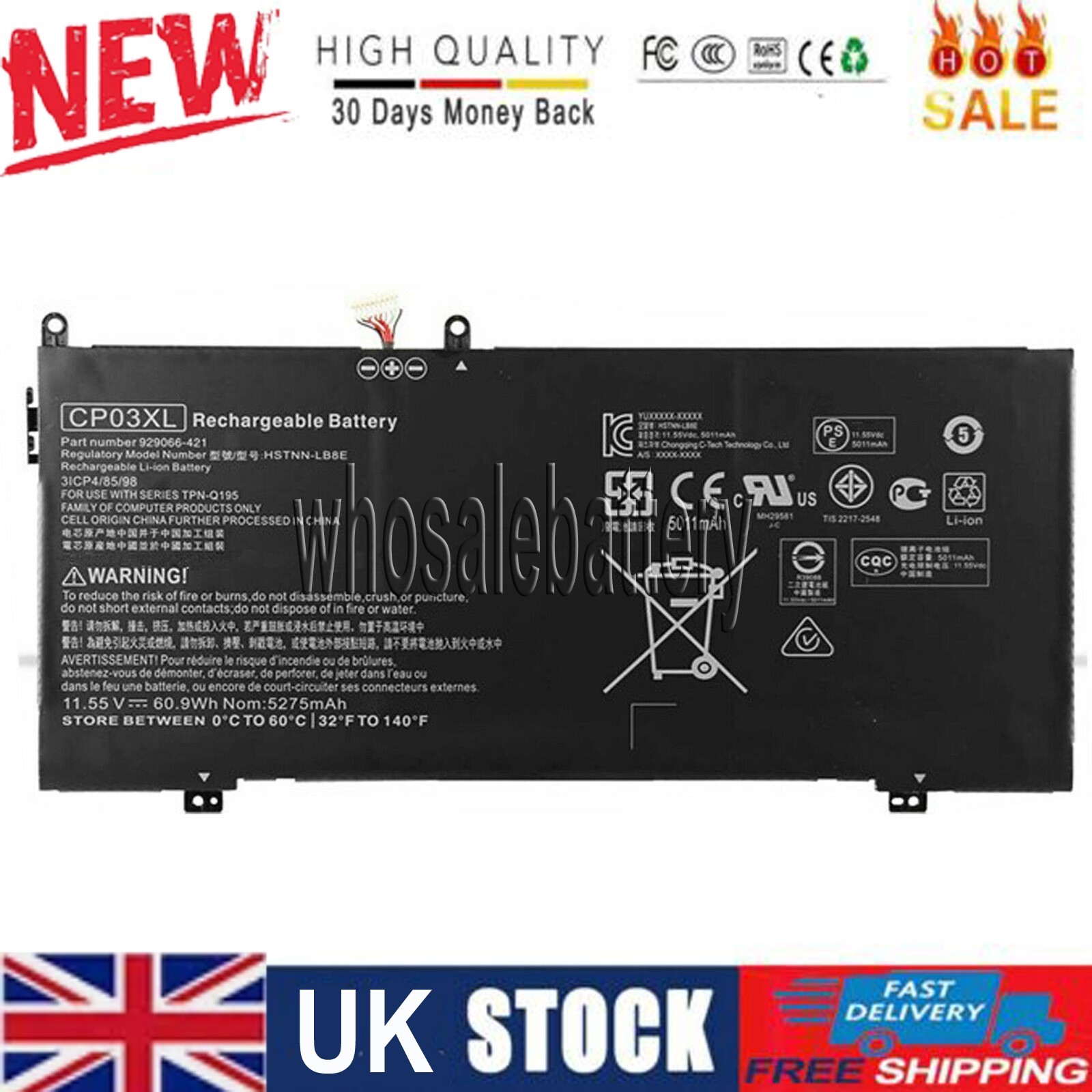 CP03XL Laptop Battery For 929072-855 13-ae HSTNN-LB8E 929066-421 Spectre x360