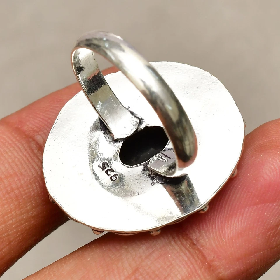 Anello gioiello in argento sterling 925 fatto a mano con pietra preziosa... - Immagine 4 di 4