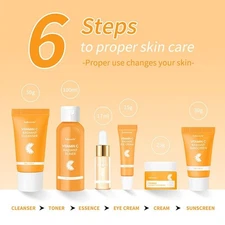 6pcs/set Vitamin C Skin Care Set Deep Cleansing Facial a3d81212 Face M4R5  USN