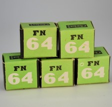 FIVE SOVIET USSR SHOSTKA FN 64 B/W 10x14mm 20 frames EXPIRED FILM ROLLS, 1993