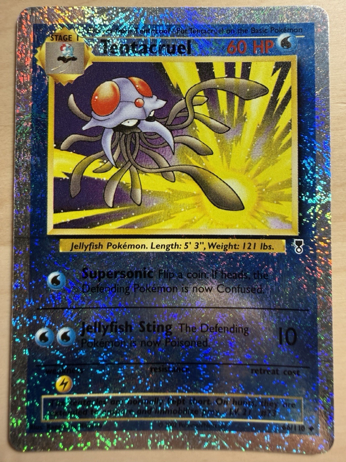 Tentacruel Reverse Holo #66/110 Pokemon 2002 Legendary Collection NM