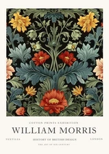 William Morris Floral Botanical Cotton Prints Exhibition Wall Art Poster Print