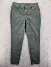 Maurices Women’s Jeans Large Regular Green Tapered 5 Pocket Cotton Blend