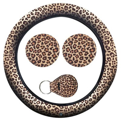 UHANBUT 4PCS Leopard Car Accessories Set, Fashion 20.47 inch, Print 