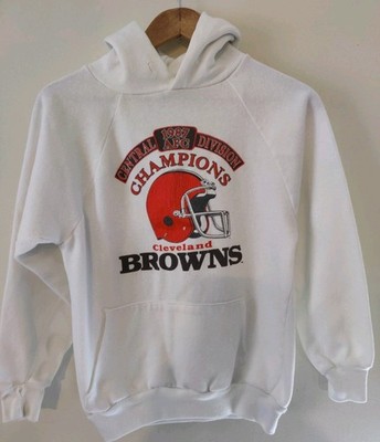 VTG Trench 1987 Cleveland Browns AFC Football Champions Hoodie Men's Small 