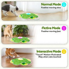 Interactive Cat Toys Motion Activated Moving Feather Real Mouse Squeaky Hide