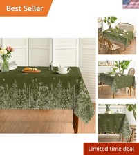 Elegant Wild Flowers Floral Tablecloth 60x84 Inch Washable Seasonal Decor