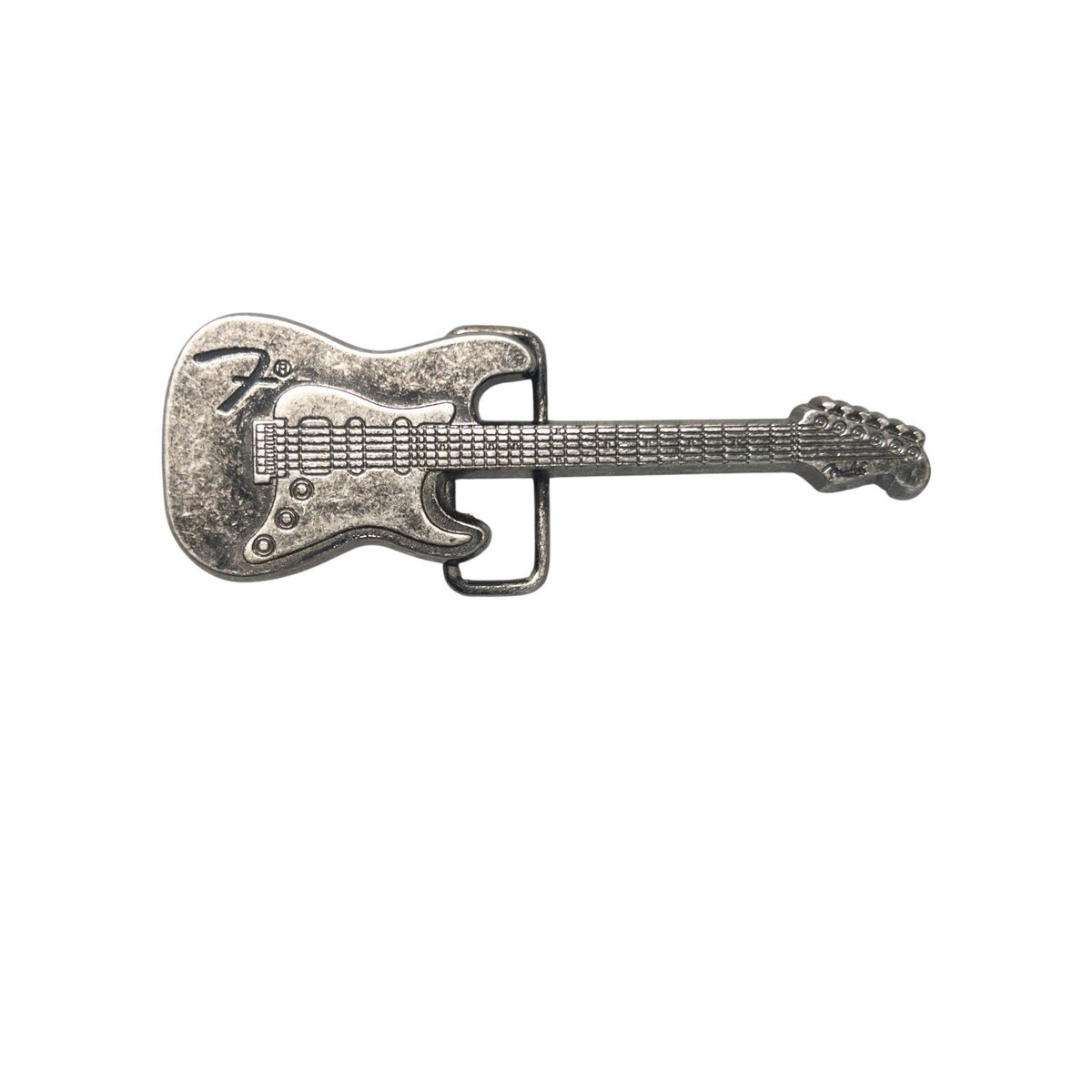 Fender Stratocaster Guitar Silver Toned Large Belt Buckle  display picture 1