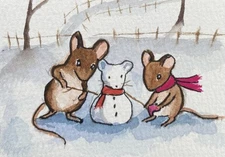 ACEO Original Mixed Media Painting Art