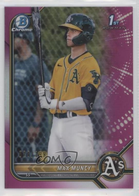 2022 Bowman Chrome Prospects Fuchsia Refractor 23/199 Max Muncy #BCP-89 02qo