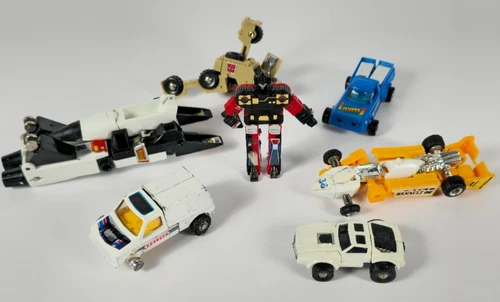 Vintage 1980s G1 transformer and cars lot as is